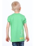 Green boys\' t-shirt with inscriptions NDZ7357 - Online store - Boutique